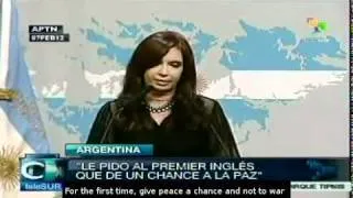 Cristina Fernandez says to Cameron: "Give Peace a Chance"