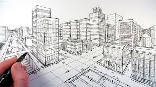 How To Draw A City Using Two Point Perspective