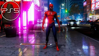 Spider-Man PS5 Beautiful Night Time Free Roam Gameplay (4k) (Raimi Suit)