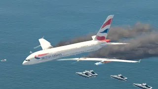 British Airways A320 Emergency Landing Crash On Water When Pilot Got Too Sick | GTA 5