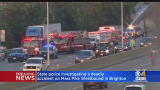 Truck Driver Dies After Being Pinned By Car On Mass Pike In Brighton