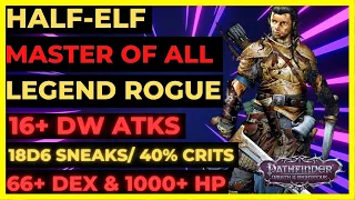 PF: WOTR ENHANCED - HALF-ELF MASTER of All DW Build: 16+ ATKS, 18D6 SNEAKS, 40% CRITS, 66+ DEX