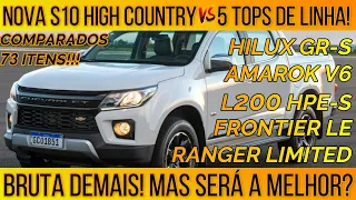 S10 High Country 2021 vs Hilux GR-S vs Ranger Limited vs Amarok V6 vs L200 HPE-S vs Frontier LE! D+!