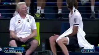 Zverev screaming at his father's 🤬 in Russian