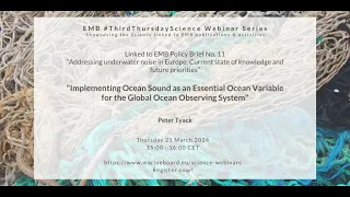 #EMBThirdThursdayScience Webinar - Implementing Ocean Sound as an Essential Ocean Variable