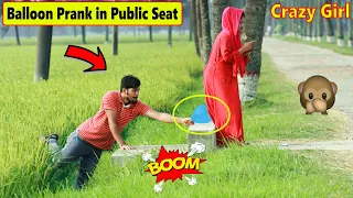 New Popping Balloon Blast PRANK in Public Seat 🤣 Viral Popping Balloons Prank Reaction on Public