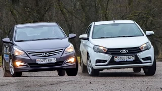 Lada Vesta and Hyundai Accent (Solaris)