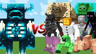 WARDEN vs Every MUTANT CREATURES - WARDEN vs ALL MUTANTS - Minecraft Mob Battle 1.19.2