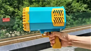 How to Use Bazooka Bubble Gun - Bubble Machine with 69 Holes and Light