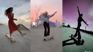 Aesthetic Fashion Girl Longboard Dancing - TikTok Compilation