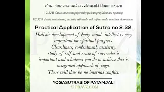 2.32 - Sage Patanjali’s Yogasutras - Practical application