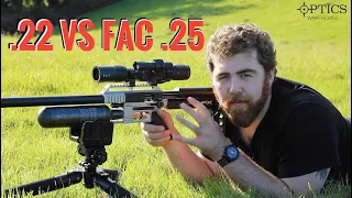 .22 VS FAC .25 - Trajectory, FAC Rifles And Exploding Cans!