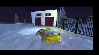 дрифт по зимней Black Russia на Mitsubishi lancer evo 8 ночью