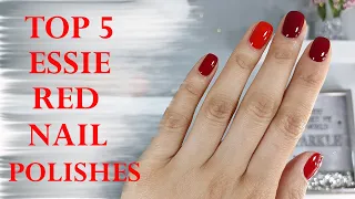 FAVORITE ESSIE RED NAIL POLISHES | Swatches on Natural Nails | Perfect Nails at Home