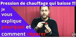 Pression de chaudière (chauffage)qui baisse, je vous explique pourquoi!