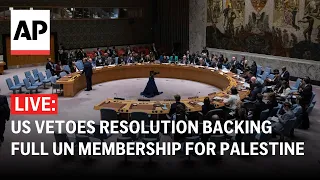 LIVE: US vetoes UN resolution backing full UN membership for Palestine