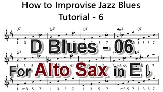 How to Improvise - F Blues - Tutorial for Alto Sax -6 (Chord Tones -1) - Revised