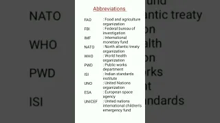 Abbreviations I Short I Important abbreviations