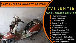 Tvs Jupiter complete #servicing || Engine oil, Gear Oil, Air Filter, spark #Tvsjupiter #Ronaklodha