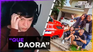 ARUAN REAGE A REAÇÃO DA MINHA FAMILIA AO VER QUE EU COMPREI UMA FERRARI - Cortes do Aruan