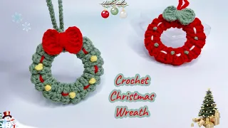 Crochet Christmas Wreath 🎉 | Crochet Wreath Ornaments | Móc Vòng Nguyệt Quế Giáng Sinh