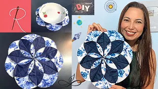 HOW TO MAKE FABRIC FLOWER ⭐️ PLATE HOLDER ⭐️ AMERICAN PLACE