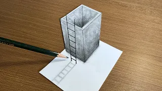 Easy 3D drawing on paper | 3D Box with Stair Easy drawing