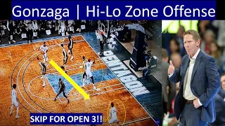 Gonzaga | Hi-Lo Zone Offense--Use this to ATTACK Zone Defenses