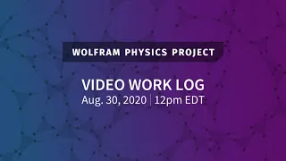 Wolfram Physics Project: Video Work Log Sunday, Aug. 30, 2020