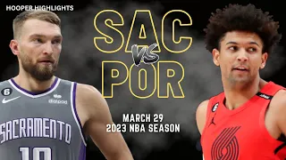 Sacramento Kings vs Portland Trail Blazers Full Game Highlights | Mar 29 | 2023 NBA Season