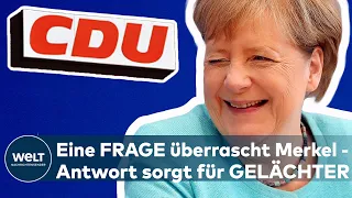 SOMMERINTERVIEW DER KANZLERIN: Diese Frage bringt Merkel ins Stocken - und dann müssen alle lachen