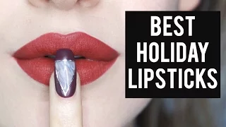 My Favorite HOLIDAY Lipsticks | 10 Lip Swatches | JamiePaigeBeauty