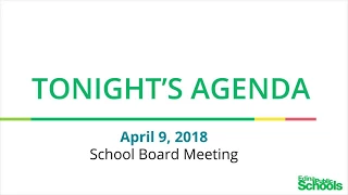 School Board Meeting - April 9, 2018