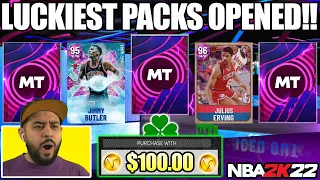 PINK DIAMONDS WERE FLYING OUT OF THE NEW PACKS! LUCKIEST BOXES OPENED! NBA 2K22 MYTEAM PACK OPENING