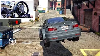 Backstreet Jump Drifts in BMW M3! | Steering Wheel Gameplay - GTA 5 (Five M)