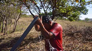 Esta es la cantidad de agua que bombea un ariete de 12 pulgadas.