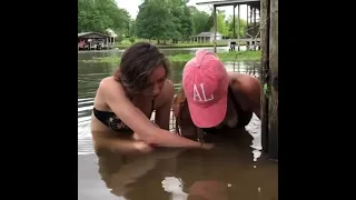 Fishing with your bare hands in Alabama! Noodling!