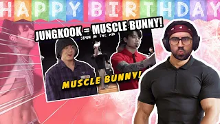 Muscle bunny Jeon Jungkook | 전정국 몸은 성인인데 얼굴은 애기 | Reaction