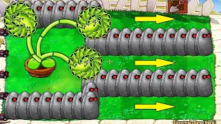 Plants vs Zombies - 99 Threepeater Vs 99 Gatling Pea Vs Gargantuar