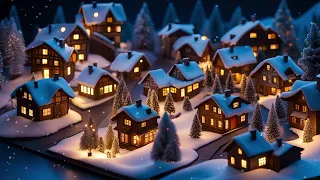 One Hour Of Winter Christmas Visuals 4K - Miniature Village
