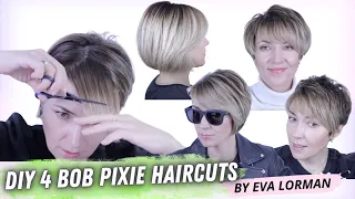 How To Cut Your Own Hair | 4 Bob Pixie Haircuts Tutorial 2023 by Eva Lorman
