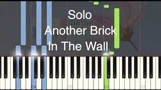 Pink Floyd - Solo another brick in the wall - Hard piano tuto