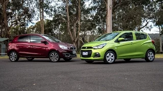 2016 Mitsubishi Mirage vs Holden Spark: 0-100km/h & engine sound comparison