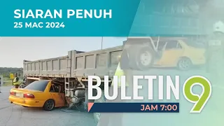 Menyayat Hati, Lelaki Maut Kereta Terperosok Bawah Treler | Buletin TV9, 25 Mac 2024