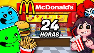 24 HORAS EN UN MCDONALD'S 🍔 | Cuadradito y Circulito Vlogs ft @FabitoFabitoh