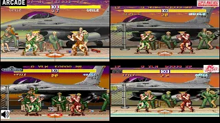 STREET FIGHTER 2 Guile Stage comparison Arcade VS SNES VS Megadrive VS PC Engine