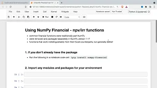 NPV & IRR in NumPy Financial for Python | Net Present Value & Internal Rate of Return