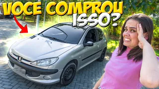 A REAÇÃO DA MINHA NAMORADA AO VER O NOVO CARRO DO CANAL😱#2