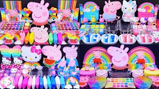 [1Hour video]Peppa Pig Slime! Mixing Makeup into clear slime! 🌈ASMR🌈 #satisfying #슬라임 (253)