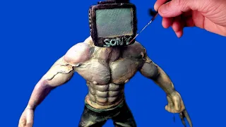 Creating a realistic WOLVERINE into a TV MAN | MaksiClay